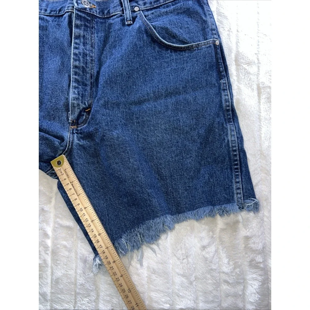 Wrangler‎ 20X Frayed Shorts Men 39 Faded Blue Denim Jorts Cutoff Premium